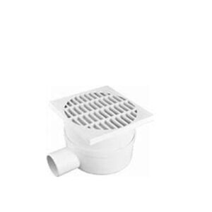 Chiusino orientabile sifonato in PP grigio con scarico laterale  10X10 USCITA D. 40  CHL10/40