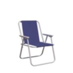 Poltrona Pic-Nic In Ferro Silver Grey Diam. 19 Cm. 47X53X75H  -  Telo In Poliestere Blu  Fu-001