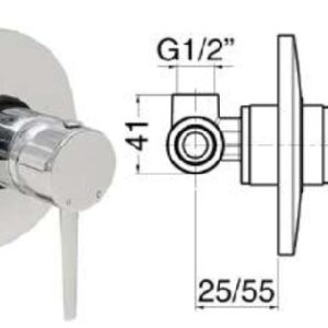 Miscelatore Doccia Incasso Una Via Cromato  MXDIMCMM3CR