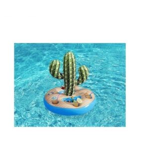 Portabevande Gonfiabile Cactus Saguaro, Cm 94X70. Con 6 Portabicchieri E Spazio Per Oggetti O Ghiaccio. Include Toppa Di Riparazione  43244
