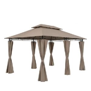 Gazebo "Kassy" Mt. 3X4X2,6H Tubo D'Acciaio Diam. Mm. 48 Ecru Copertura In Poliestere 180 Gr. / Mq.Con 4 Fianchi In Poliestere  YA-004