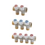 Collettore Inclinato Con Rubinetto 3/4" MF Indicazioni  Blu e Rosso.