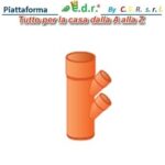 Derivazone A Vee 45° Ridotta 2 attacchi laterali Braga Pvc Arancio.
