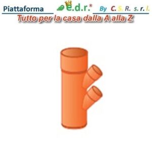 Derivazone A Vee 45° Ridotta 2 attacchi laterali Braga Pvc Arancio.