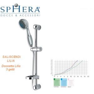 Saliscendi Cromato con doccia multifunzione Sainato Cromo Completo di Postasapone.