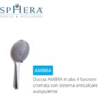 Doccia Ambra In Abs 4 Funzioni Cromata Con Sistema Anticalcare Autopulente. Promo 1 Pz