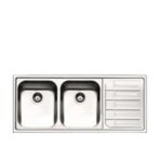Lavello Melodia 2 Vasche e Gocciolatoio Inox Spazzolato.