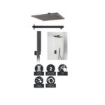 Kit Doccia Linea quadrato Nero.Opaco. Kit Restyling Quadrato Seven Black Top L