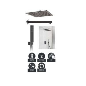 Kit Doccia Linea quadrato Nero.Opaco. Kit Restyling Quadrato Seven Black Top L