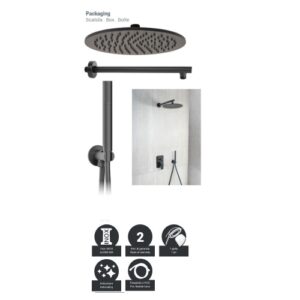 Kit Doccia Linea Rotondo Nero.Opaco. Kit Restyling Tondo Seven Black Top Line