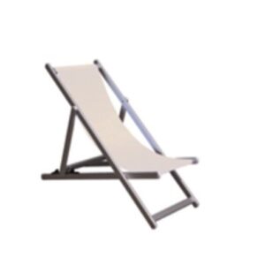 Poltrona Reclinabile 3 Pos. Alluminio Mm. 40X20 Cm. 98X68X106  - Textilene Bianco  Hu-024
