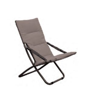 Poltrona Relax "Bedding" In Ferro Silver Diam. 25 Cm. 85X55X93H - Telo In Spugna E Poliestere Grigio Scuro  Hu-064